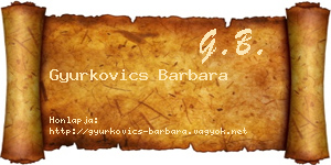 Gyurkovics Barbara névjegykártya